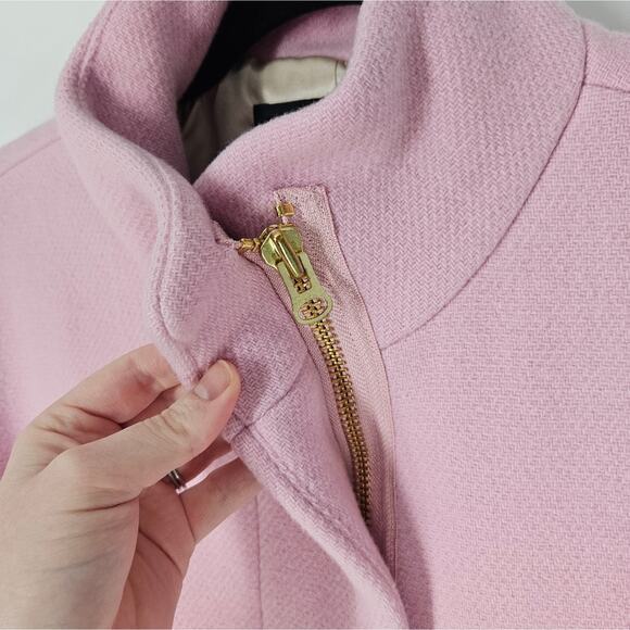 J Crew Pink Italian Stadium Cloth Wool Blend Cocoon Coat 0 - Picture 6 of 10